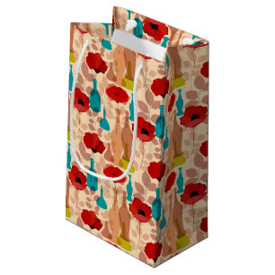 Flowers, vases and bottles pattern small gift bag
