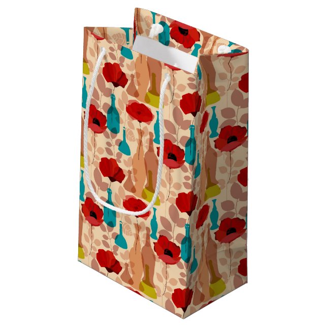 Flowers, vases and bottles pattern small gift bag (Back Angled)