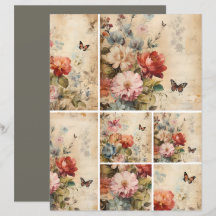 Flowers Vintage Collage 2b