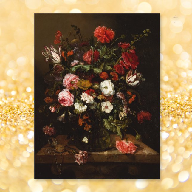 Flowers Vintage Fine Art Oil Painting Personalised Postcard (Flowers Vintage Fine Art Oil Painting Personalized Postcard)