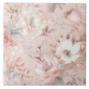 Flowers,vintage roses,pink roses  tile