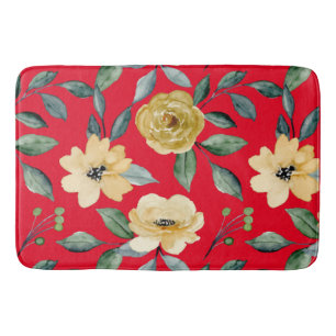 Flowers Vintage Watercolor Cute        Bath Mat