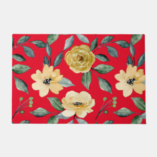 Flowers Vintage Watercolor Cute Doormat