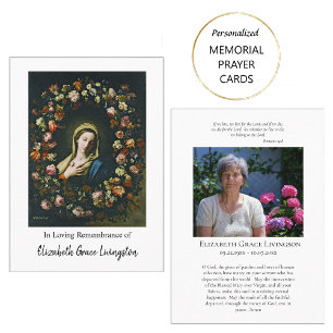Flowers Virgin Annunciate Funeral Prayer Card