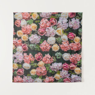 Flowers wall background vintage style. tapestry