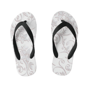 Flowers wall paper 1 kid's flip flops