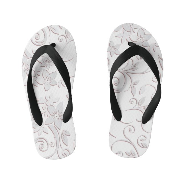 Flowers wall paper 1 kid's flip flops (Footbed)