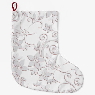 Flowers wall paper 1 large christmas stocking