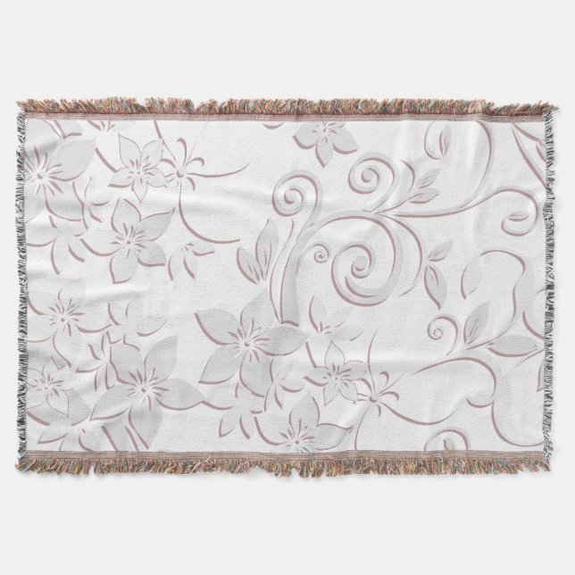 Flowers wall paper 1 throw blanket (Front)