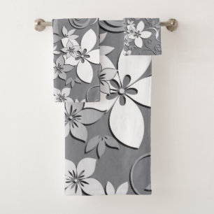 Flowers wall paper 2 bath towel set