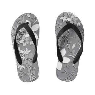 Flowers wall paper 2 kid's flip flops