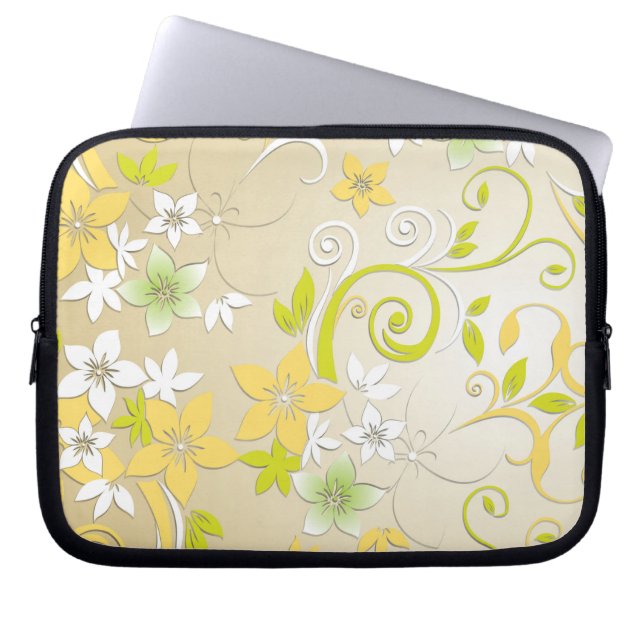 Flowers wall paper 3 laptop sleeve (Front)
