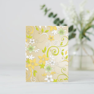 Flowers wall paper 3 postcard