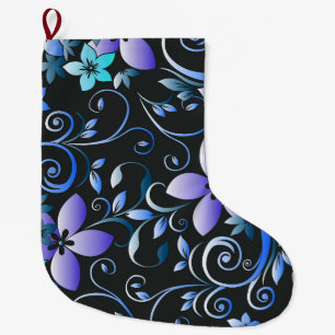 Flowers wall paper 6 large christmas stocking