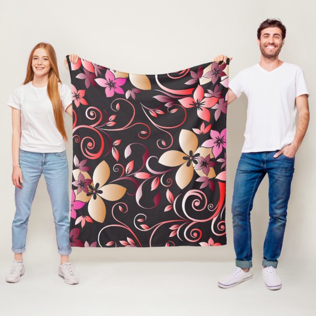 Flowers wall paper 7 fleece blanket (In Situ)