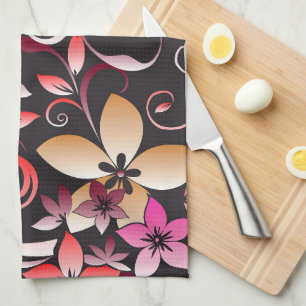 Flowers wall paper 7 tea towel