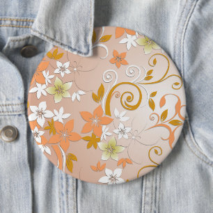Flowers wall paper 8 6 cm round badge