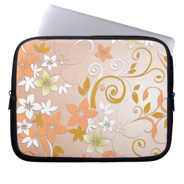 Flowers wall paper 8 laptop sleeve (Front)