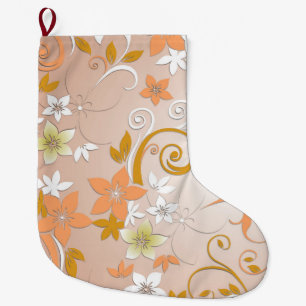 Flowers wall paper 8 large christmas stocking