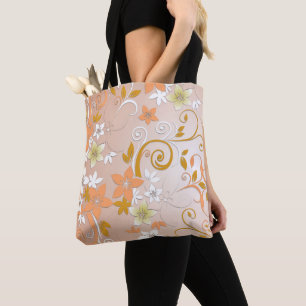 Flowers wall paper 8 tote bag