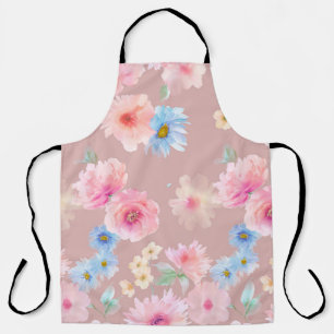 Flowers watercolor illustration. Big Set watercolo Apron