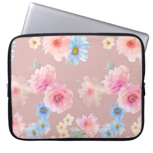 Flowers watercolor illustration. Big Set watercolo Laptop Sleeve