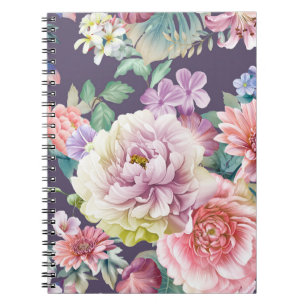 Flowers watercolor illustration. Big Set watercolo Notebook