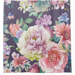 Flowers watercolor illustration. Big Set watercolo Shower Curtain