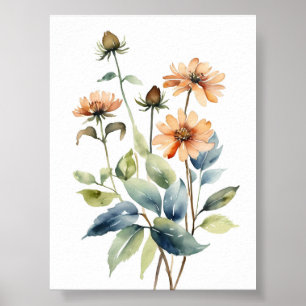 Flowers Watercolor Painting Poster