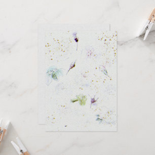 Flowers Wedding Invitation on Watercolor Paper Tex