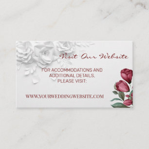 Flowers Wedding Website Insert card