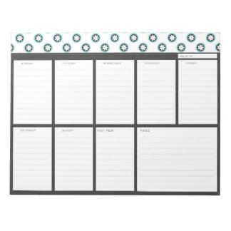 Flowers Weekly Desktop Planner Notepad