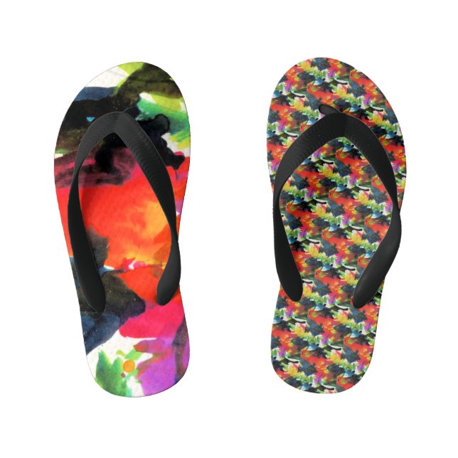 Flowers When We Were Four ! Kid's Flip Flops (Footbed)