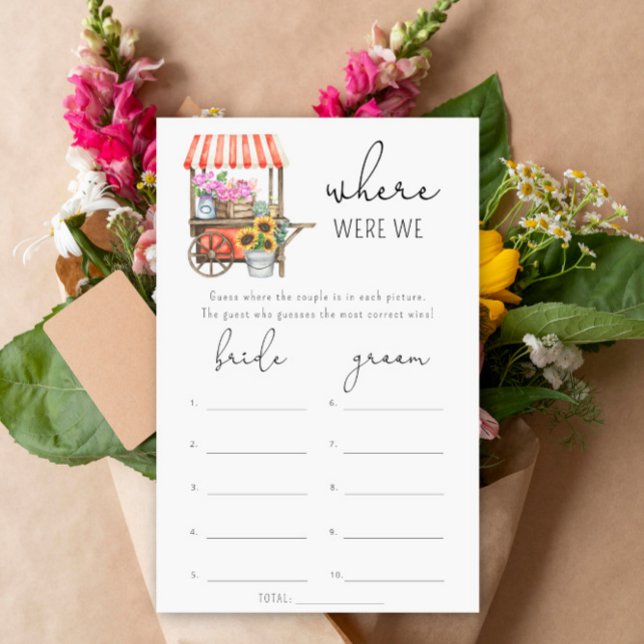 Flowers - Where were we bridal shower game (Creator Uploaded)