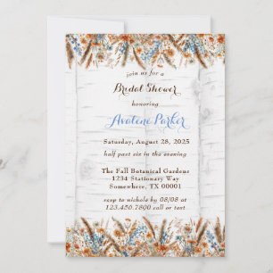 Flowers White Birch Tree Bridal Shower Invitation