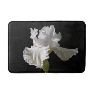 Flowers White Iris Bath Mat