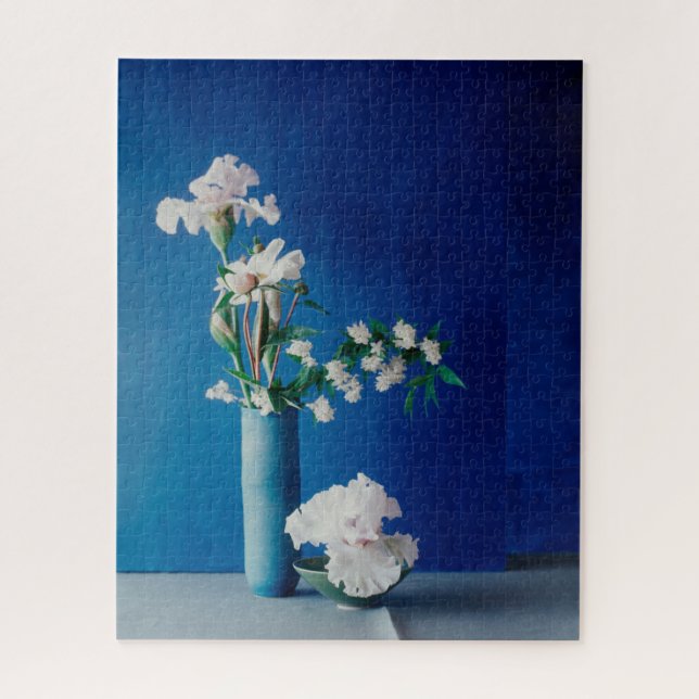 Flowers | White Iris in Vase Jigsaw Puzzle (Vertical)