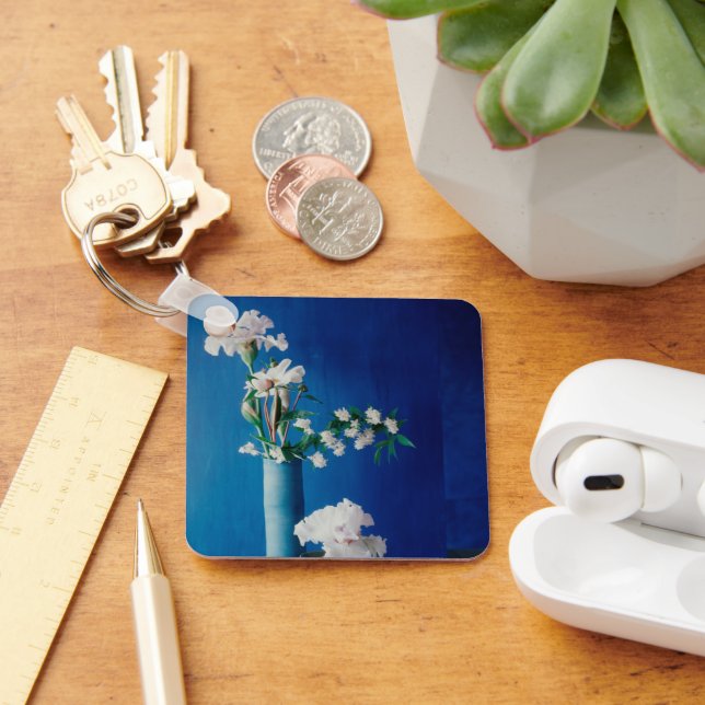 Flowers | White Iris in Vase Key Ring (Desk)