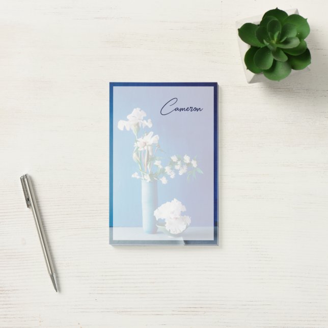 Flowers | White Iris in Vase Post-it Notes (Office)