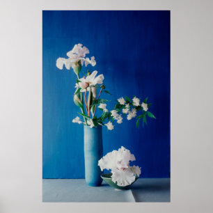 Flowers White Iris in Vase Poster