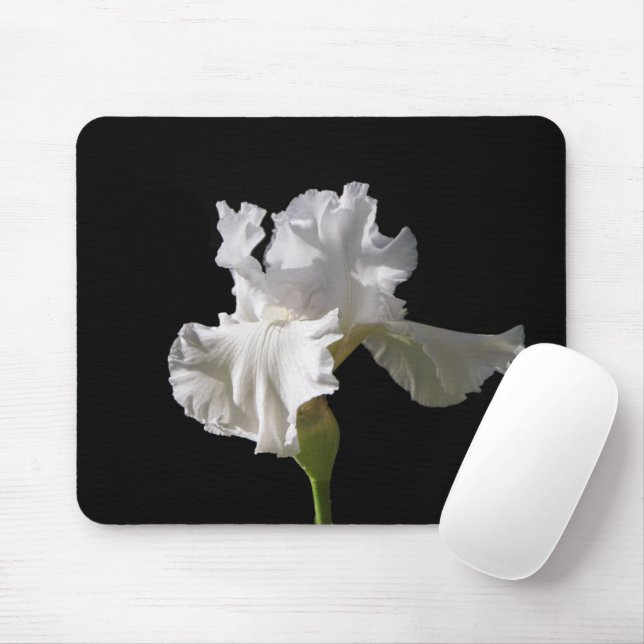 Flowers | White Iris Mouse Mat (With Mouse)