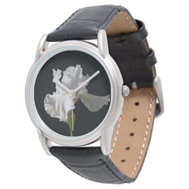 Flowers | White Iris Watch (Angled)