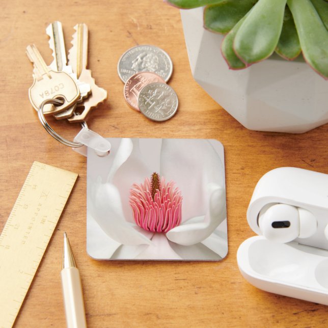 Flowers | White Magnolia Key Ring (Desk)