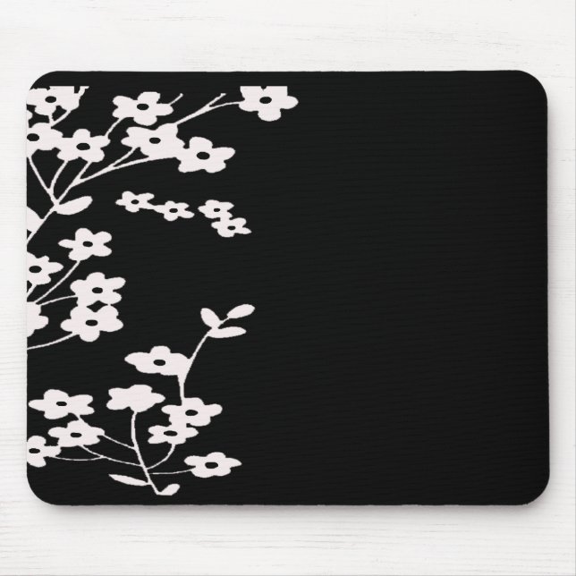 flowers white mouse mat (Front)
