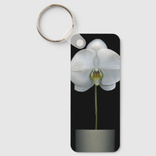 Flowers White Orchid Flower Key Ring