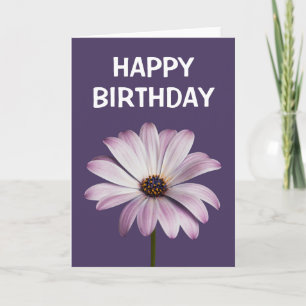 Flowers   White & Purple Daisy Card