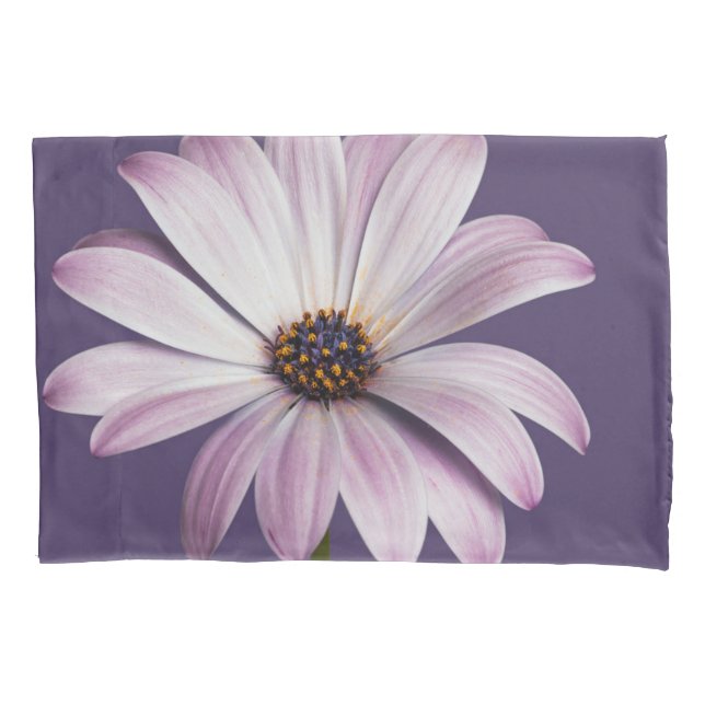 Flowers | White & Purple Daisy Pillowcase (Front)