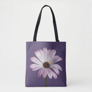 Flowers White & Purple Daisy Tote Bag