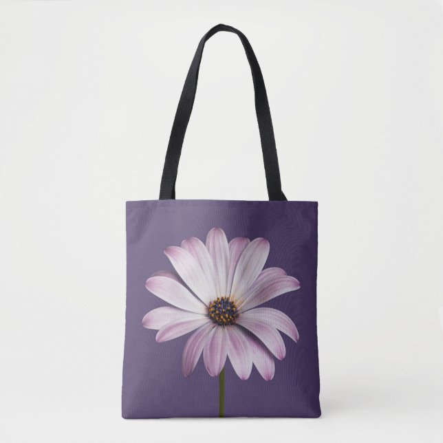 Flowers | White & Purple Daisy Tote Bag (Front)
