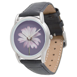 Flowers White & Purple Daisy Watch
